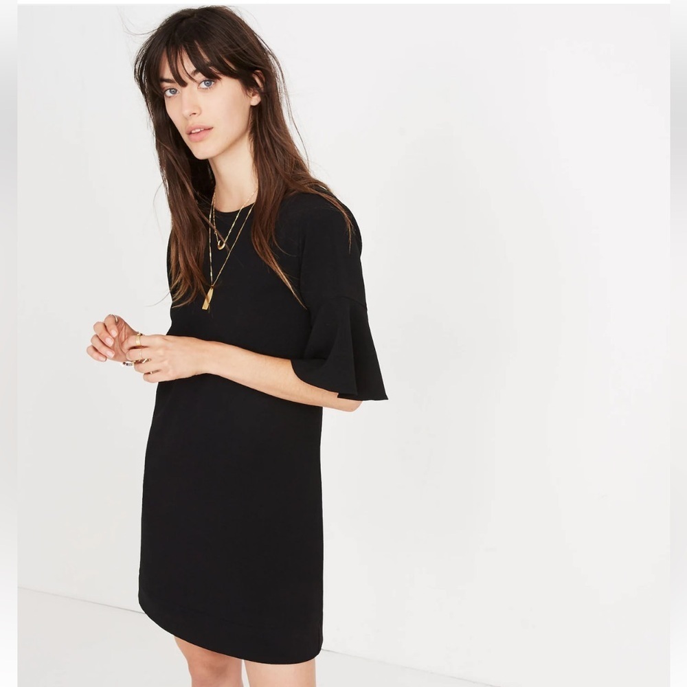 Madewell Flutter Sleeve Mini Dress LBD Small EUC - Picture 3 of 9